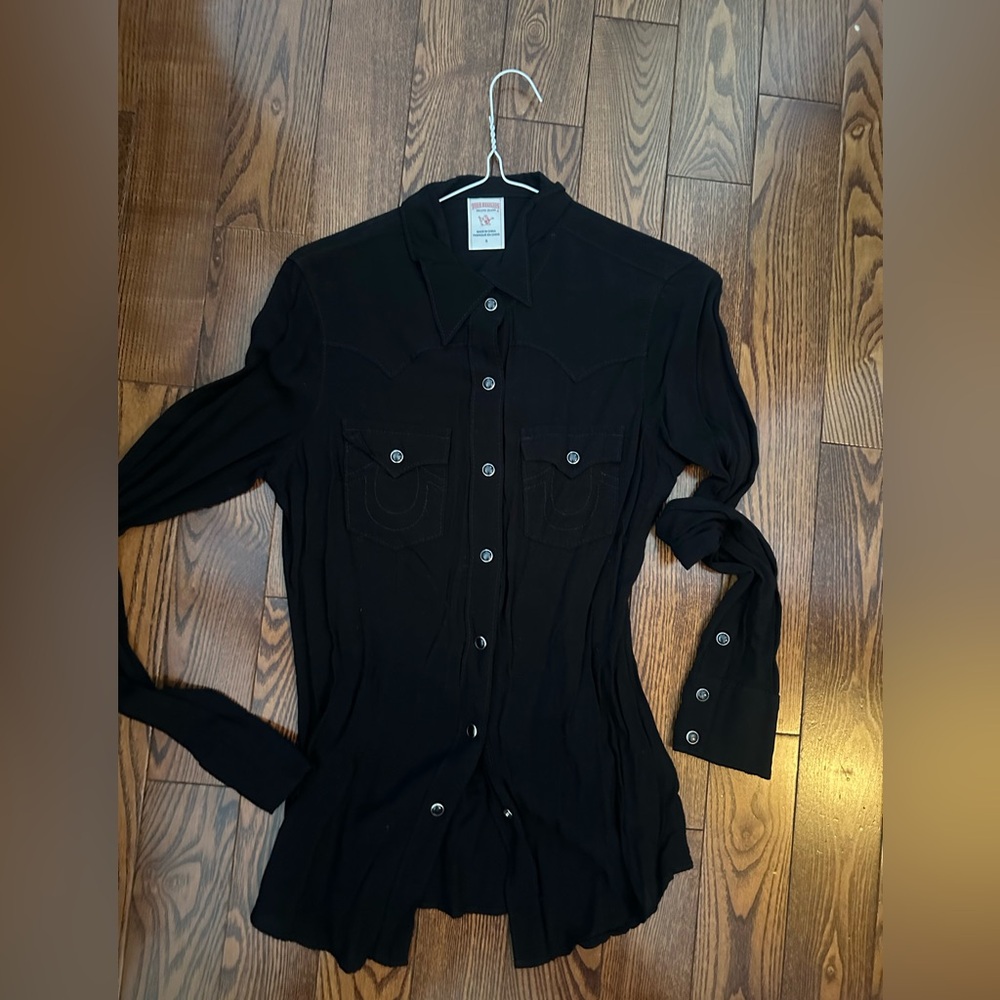 True Religion Black Button-Down Shirt